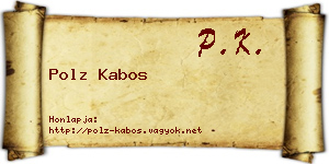 Polz Kabos névjegykártya